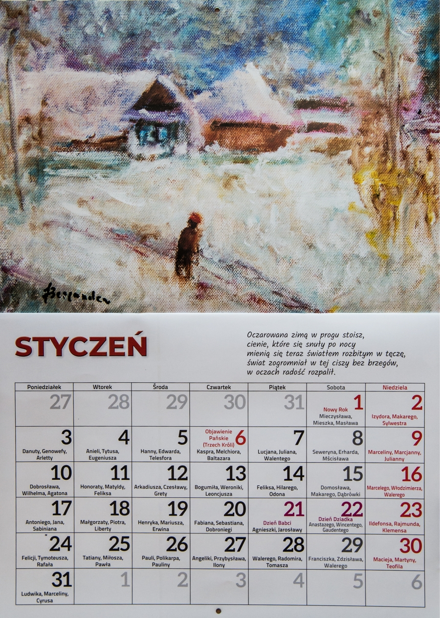 Nowy kalendarz z poezją i malarstwem Janiny Bergander